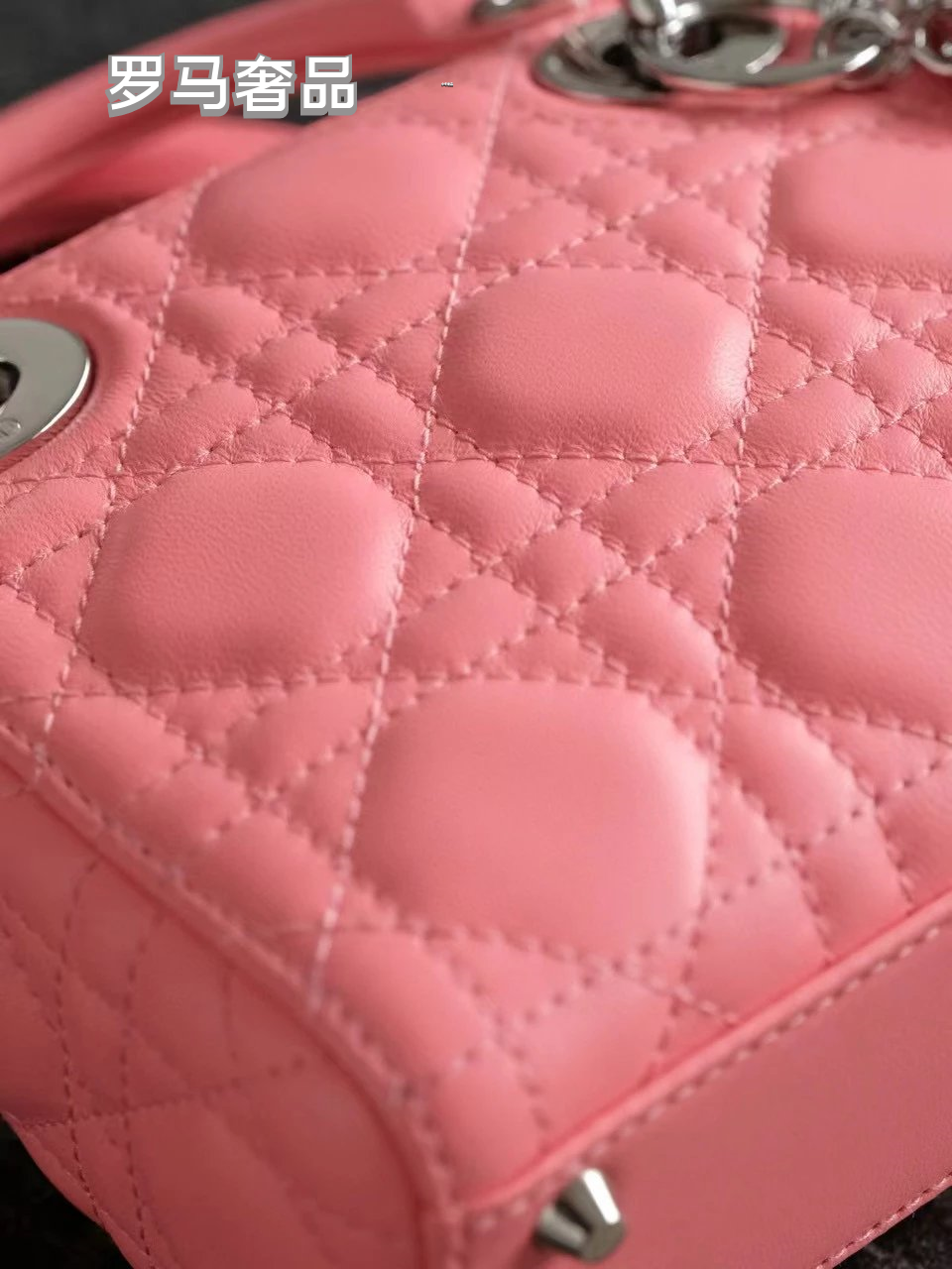 Mini Lady Dior Bag in Pink Cannage Lambskin with Silver-Tone Charms