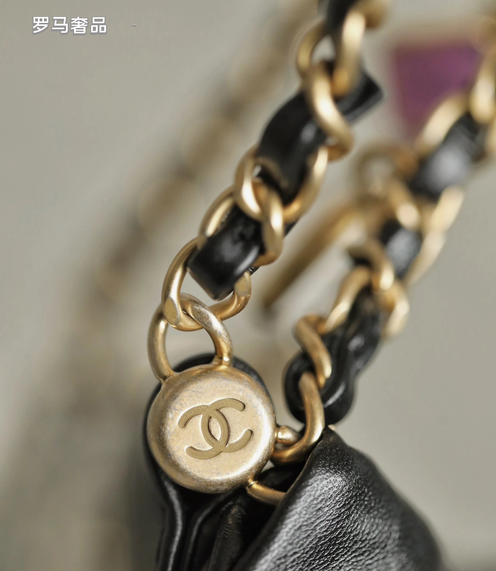 Chanel 22 Small Handbag Black Quilted Leather Gold-Tone Charms