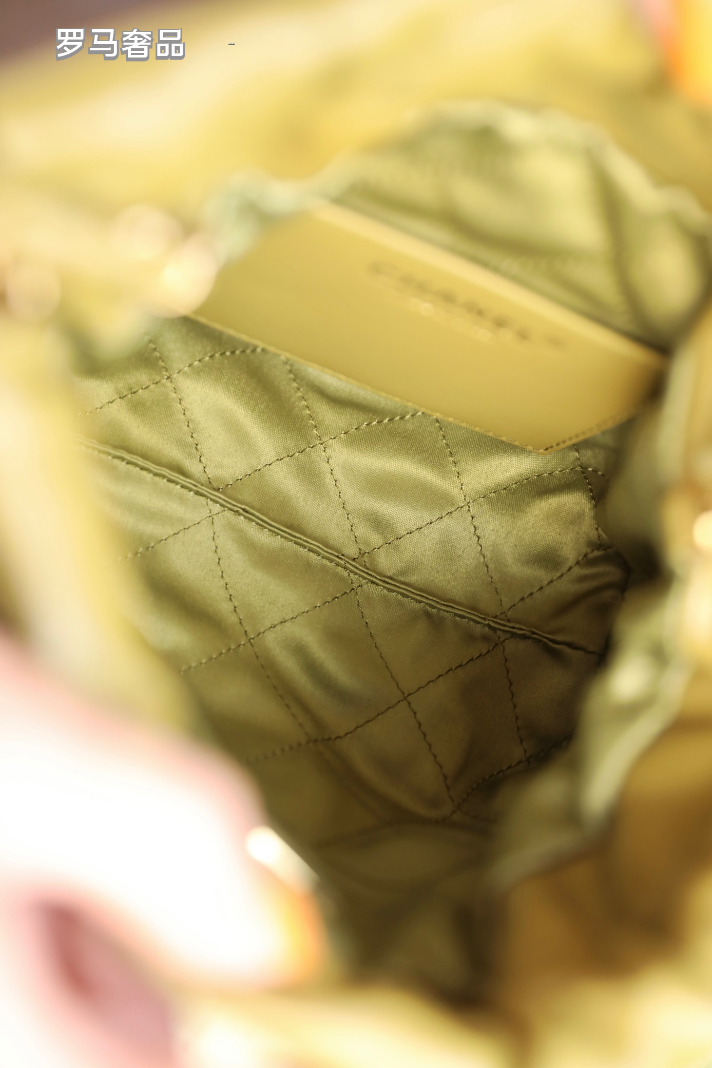 Chanel 22 Handbag in Olive Green Quilted Calfskin with Gold-Tone Hardware