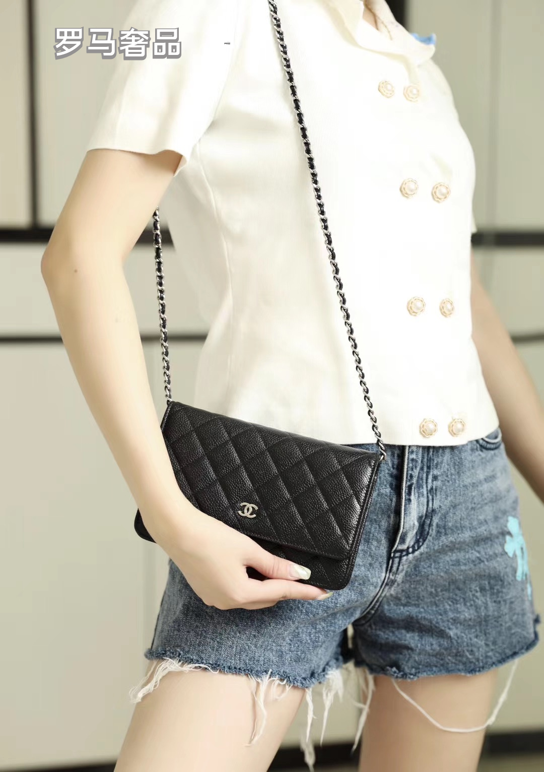 Chanel Classic Wallet on Chain - Black Quilted Lambskin Leather with Silver-Tone Hardware