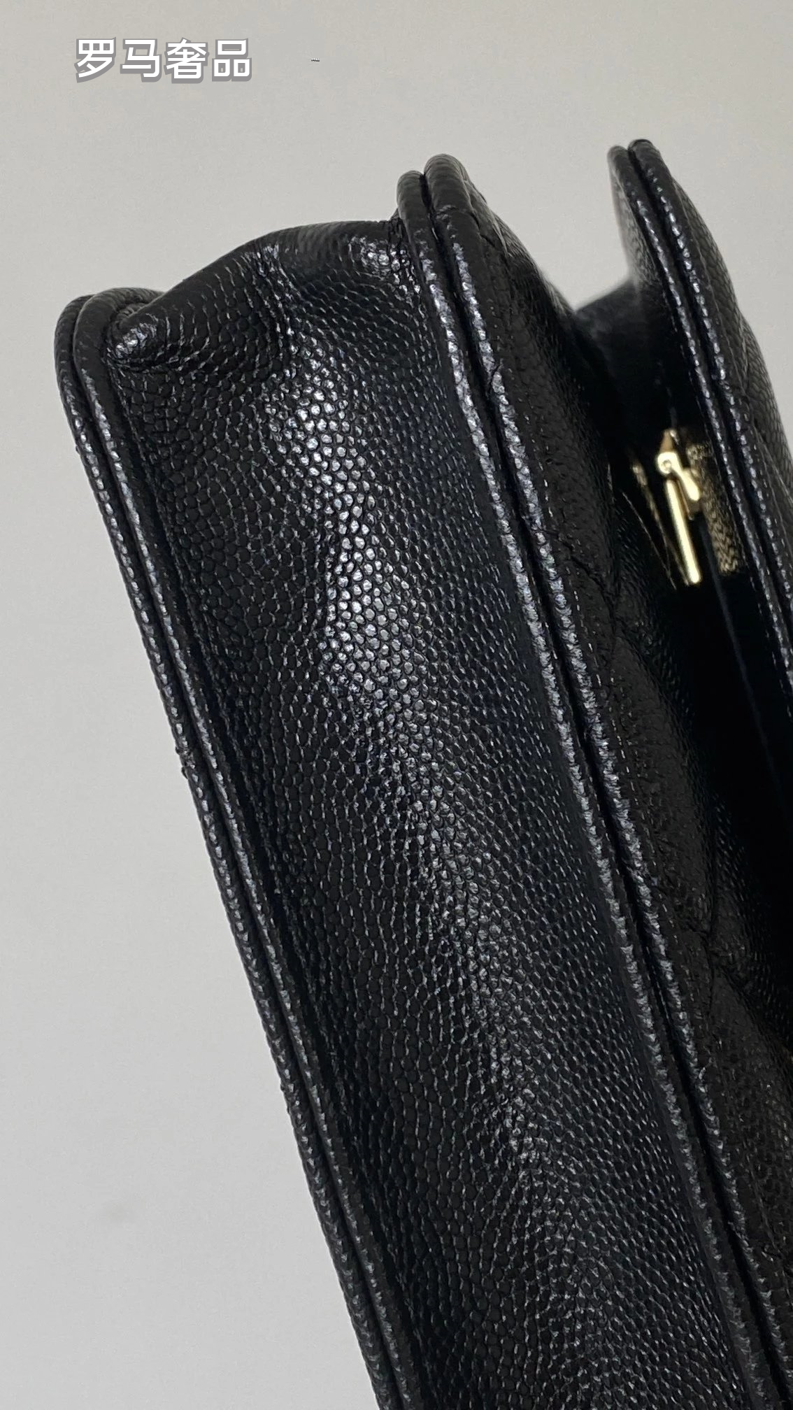 Tanzon Black Quilted Leather Crossbody Bag with Gold Chain Strap