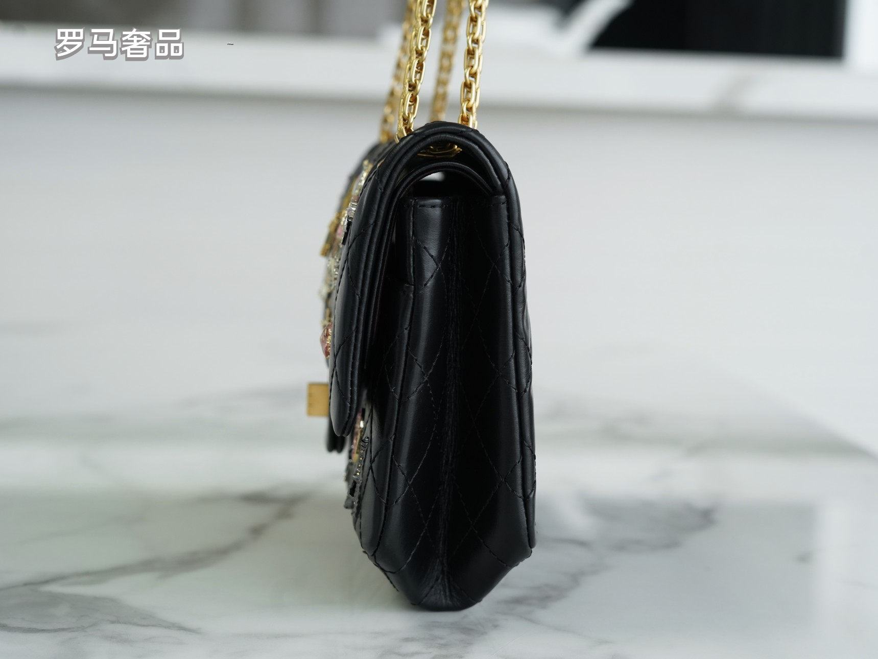Chanel Black Quilted Leather Lucky Charms 2.55 Reissue Flap Bag