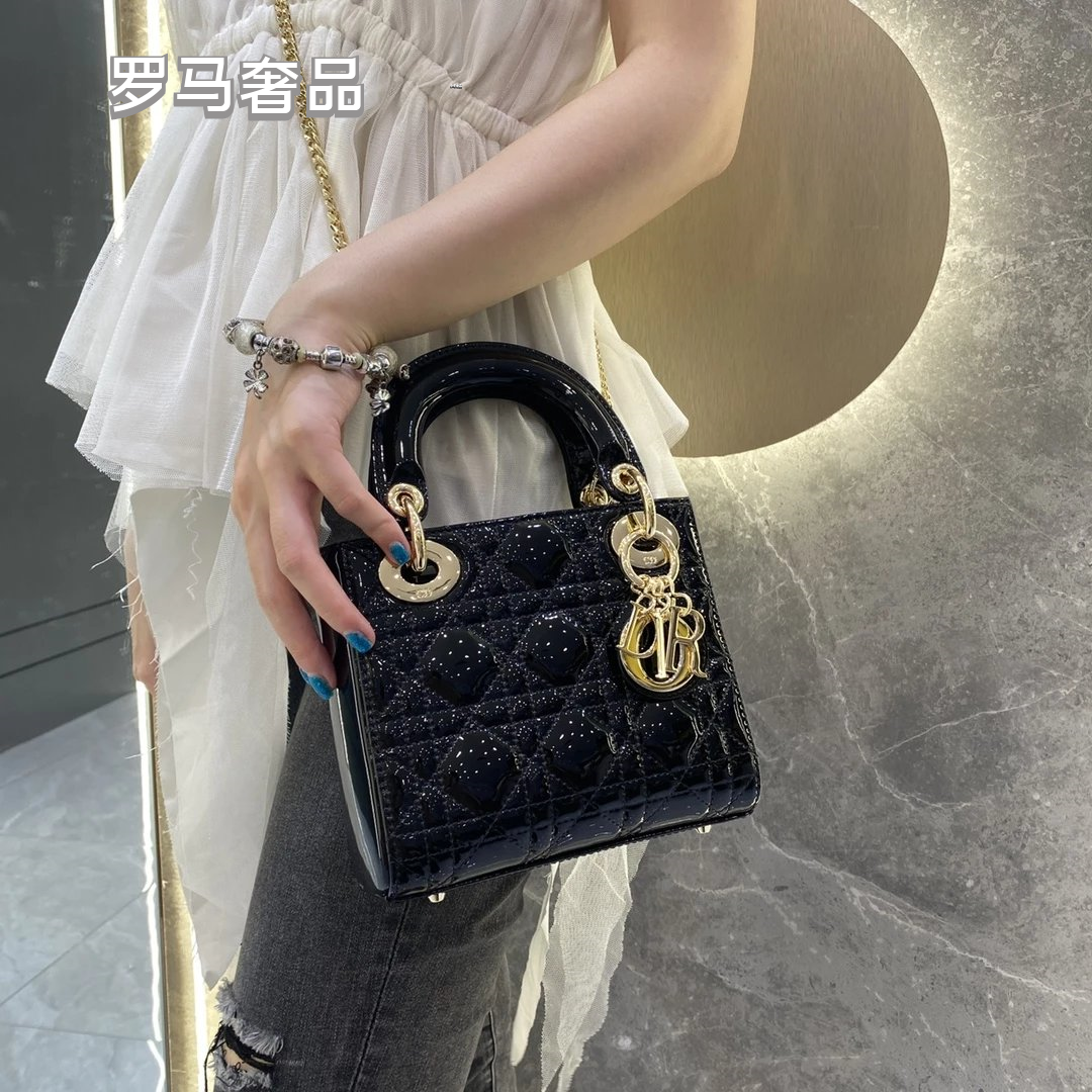 Lady Dior Mini Bag - Black Cannage Leather with Gold-Tone Hardware