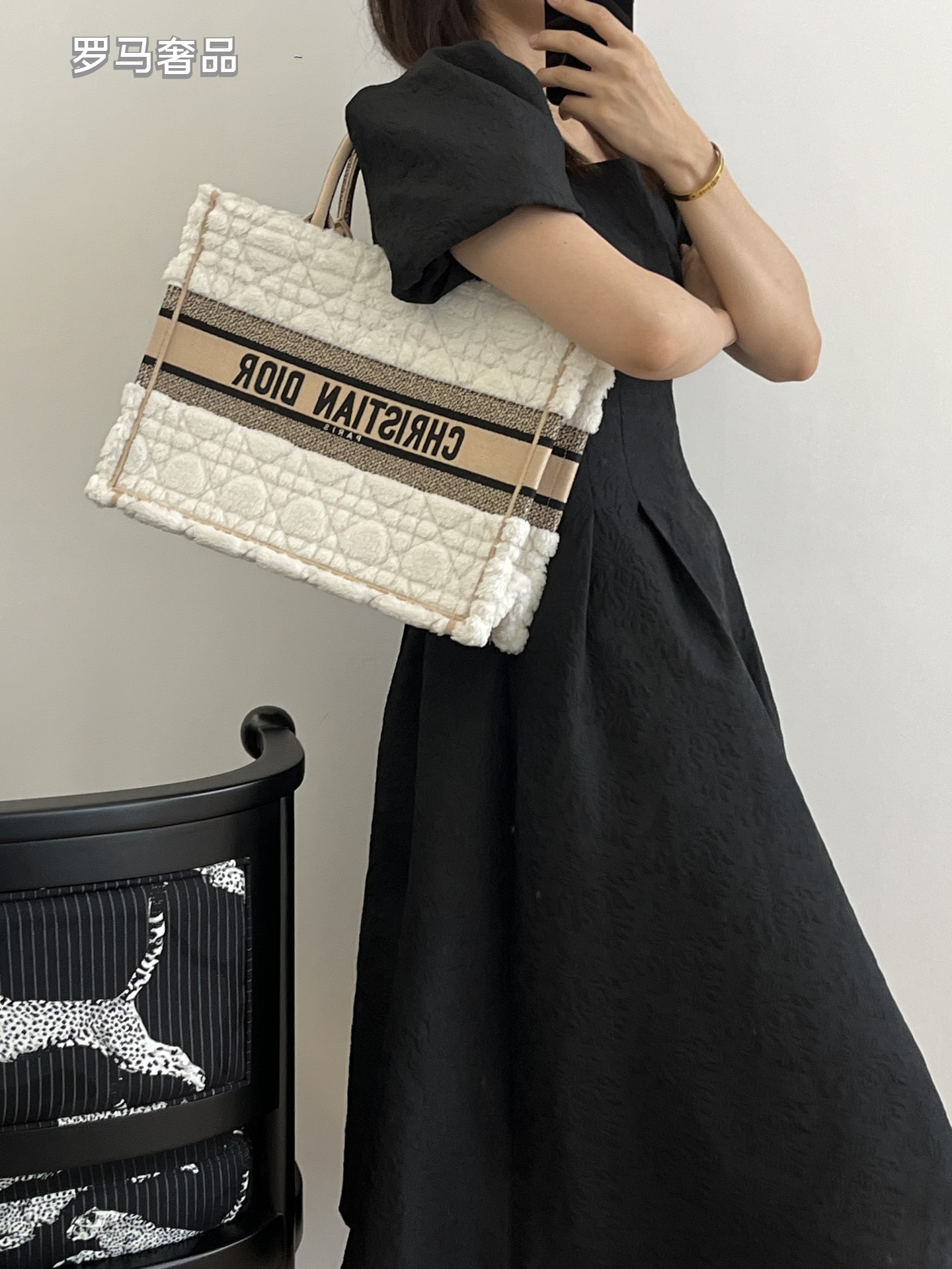 Christian Dior White Macrocannage Embroidered Book Tote Set - 3 Sizes