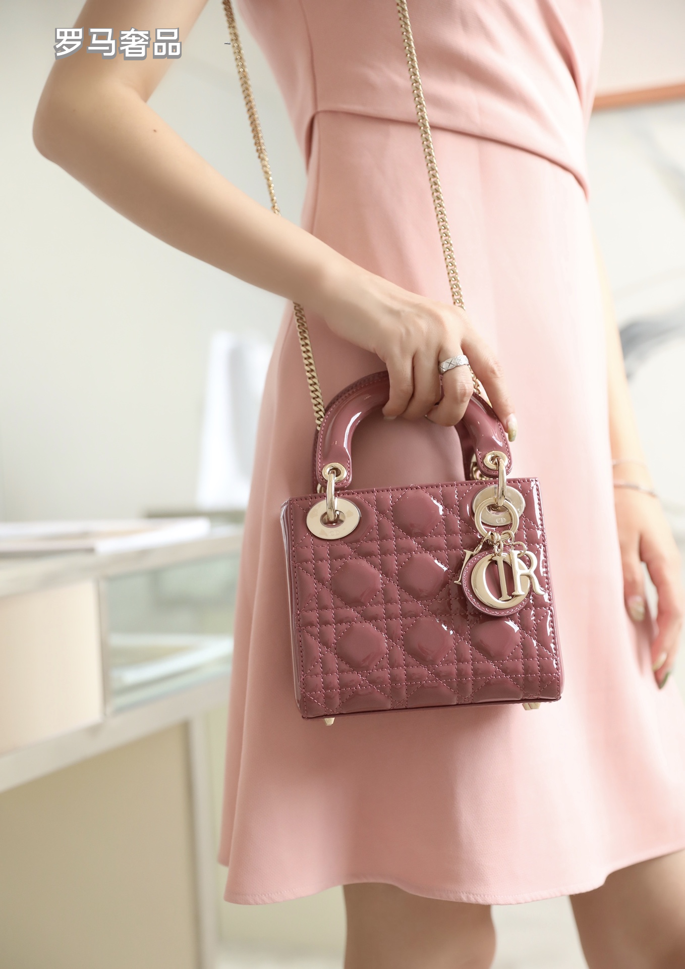 Mini Lady Dior Handbags - Quilted Cannage Leather Mini Bags in Blue and Pink