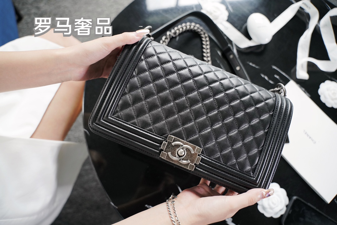 Chanel Small Boy Flap Bag - Black Quilted Calfskin with Gold Hardware
