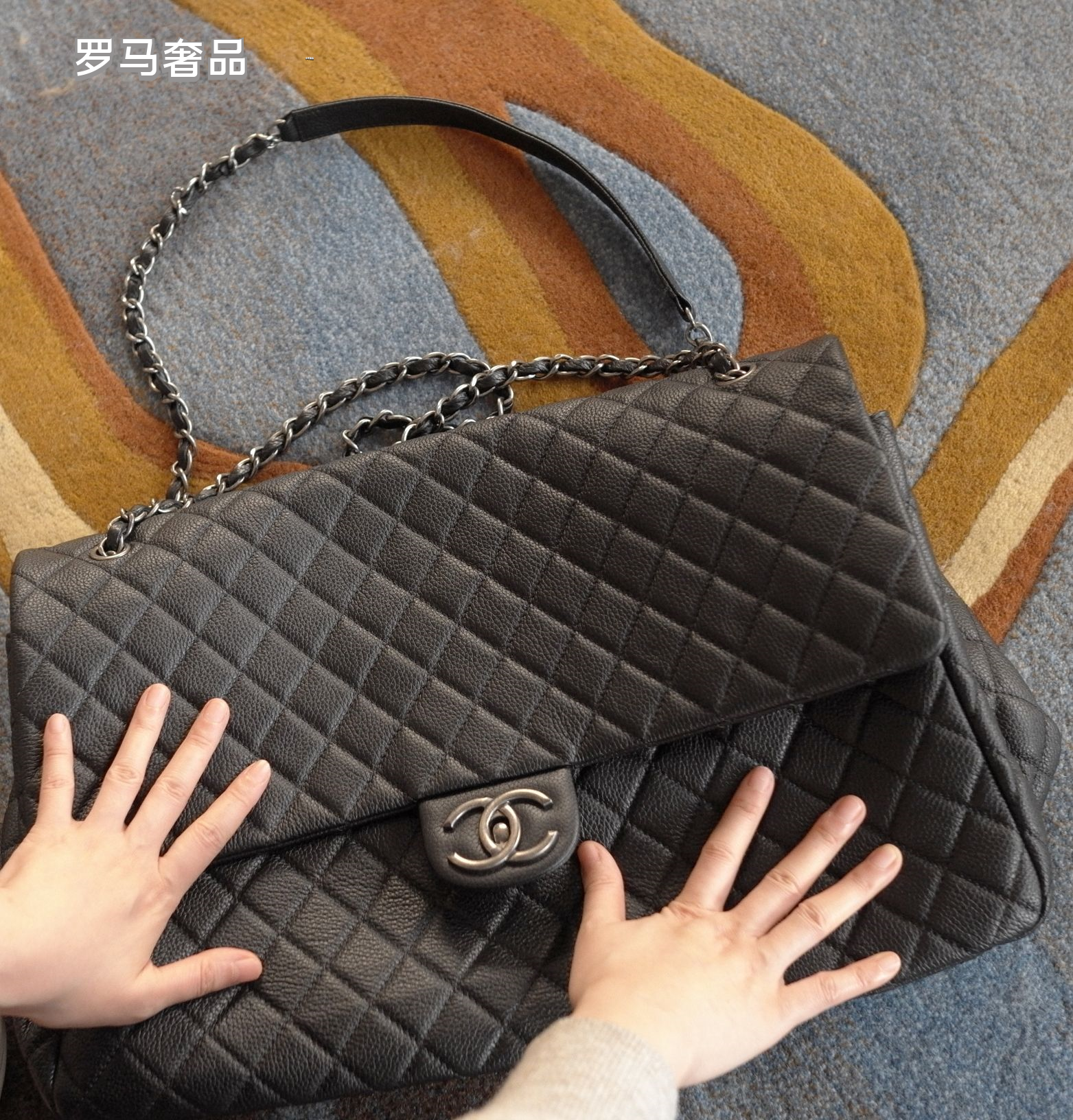 Luxury Oversized Black Quilted Leather Shoulder Bag - Maxi Flap Handbag for Women