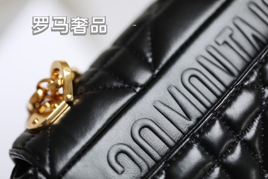 Christian Dior Caro Medium Bag Black Cannage Calfskin Gold Hardware
