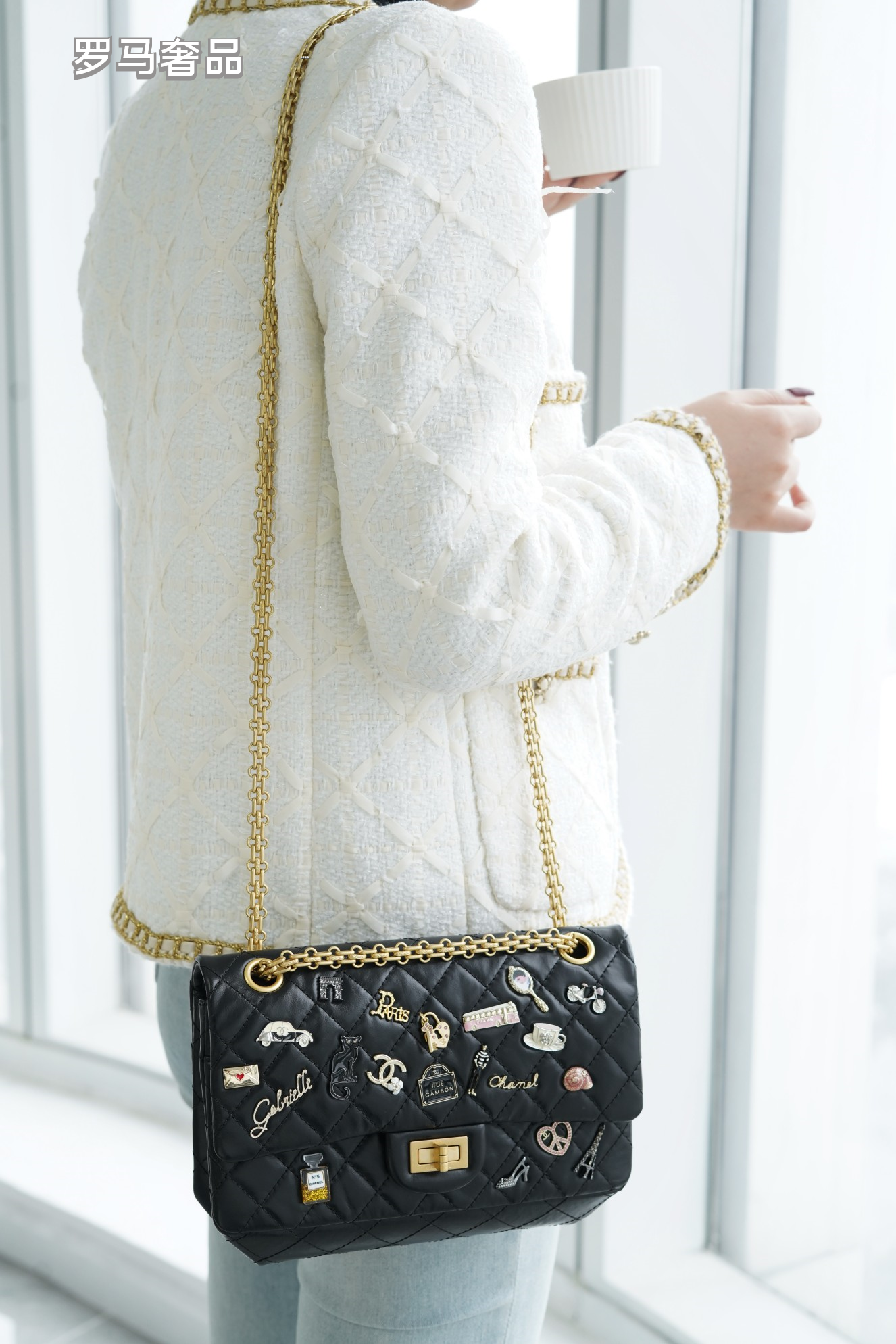 Chanel Black Quilted Leather Lucky Charms 2.55 Reissue Flap Bag