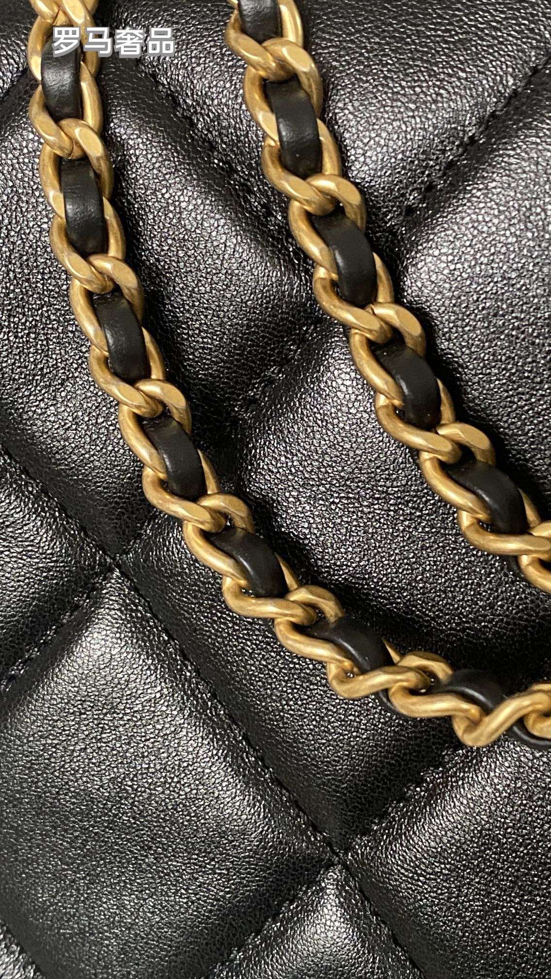 Chanel Quilted Lambskin Mini Flap Bag with Pearl Crush Chain - Black Gold Hardware