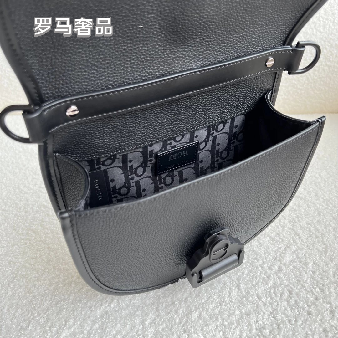 Dior Gallop Mini Shoulder Bag - Blue Dior Oblique Jacquard & Black Grained Calfskin