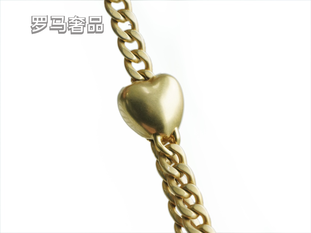 Chanel Quilted Leather Mini Flap Bag with Gold Heart Charm Chain - Black