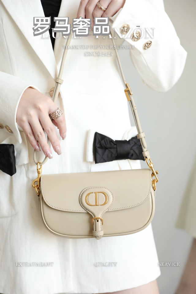 Women's Elegant Beige Leather Shoulder Bag with Gold Hardware Logo
