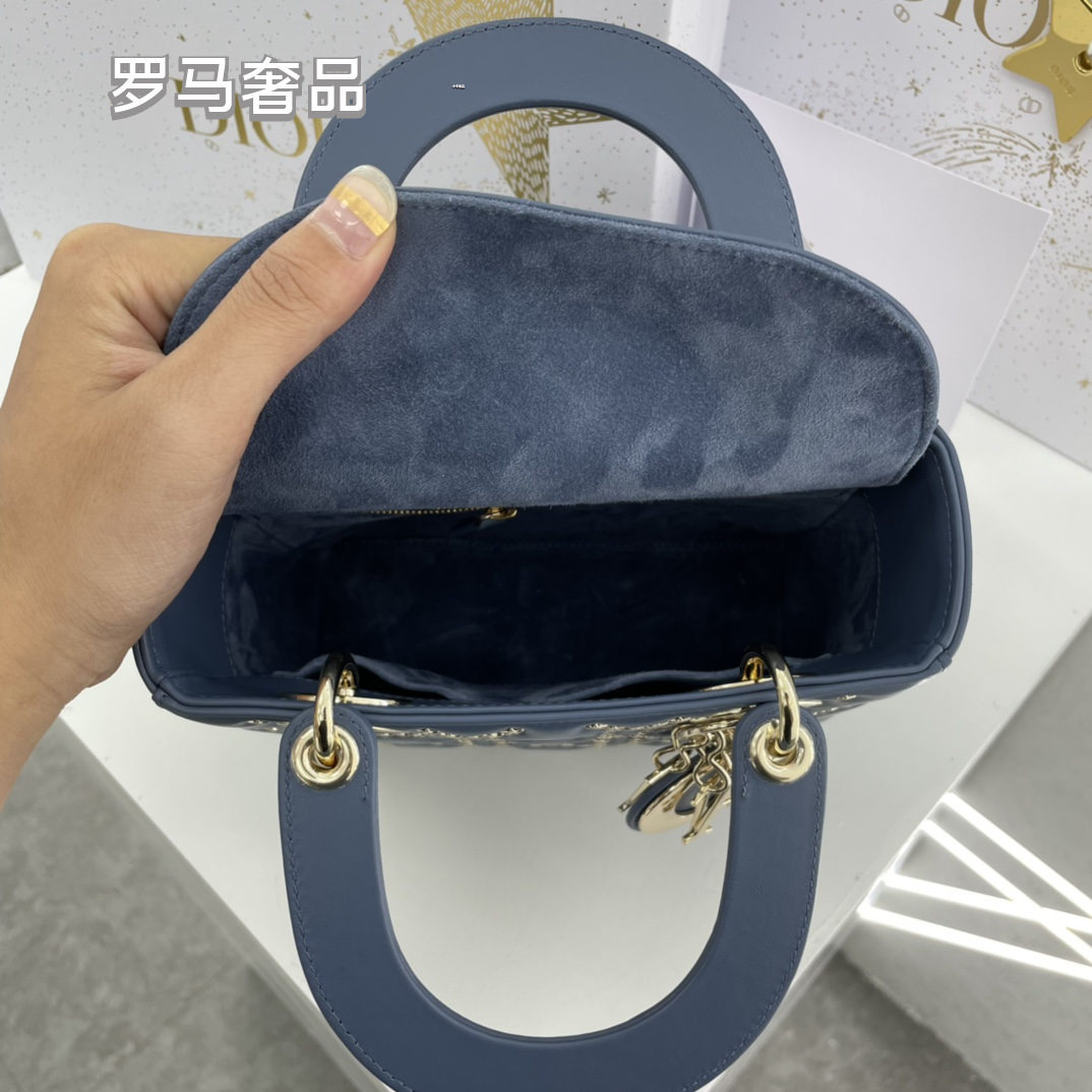 Lady Dior My ABCDior Bag White Cannage Lambskin with Gold-Finish Charms