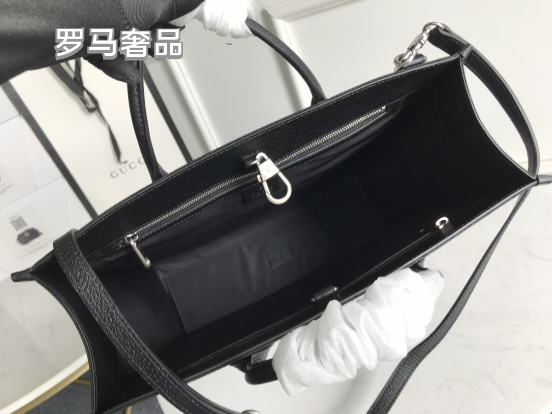 Gucci Off The Grid GG Monogram Nylon Tote Bag - Black