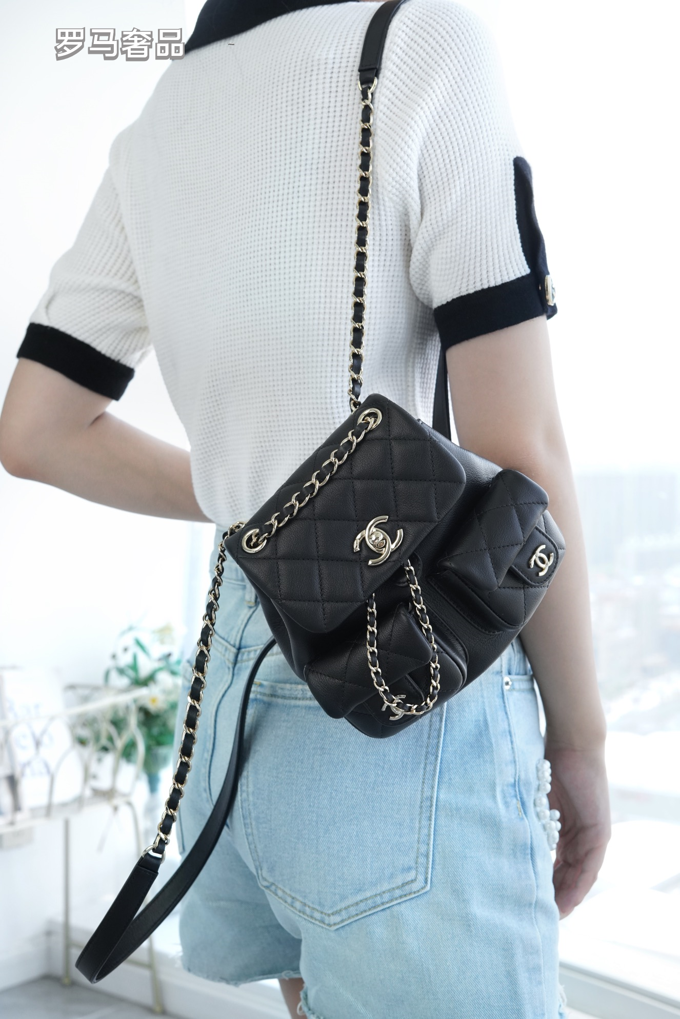 Chanel Quilted Lambskin Duma Backpack - Black with Gold-Tone Hardware