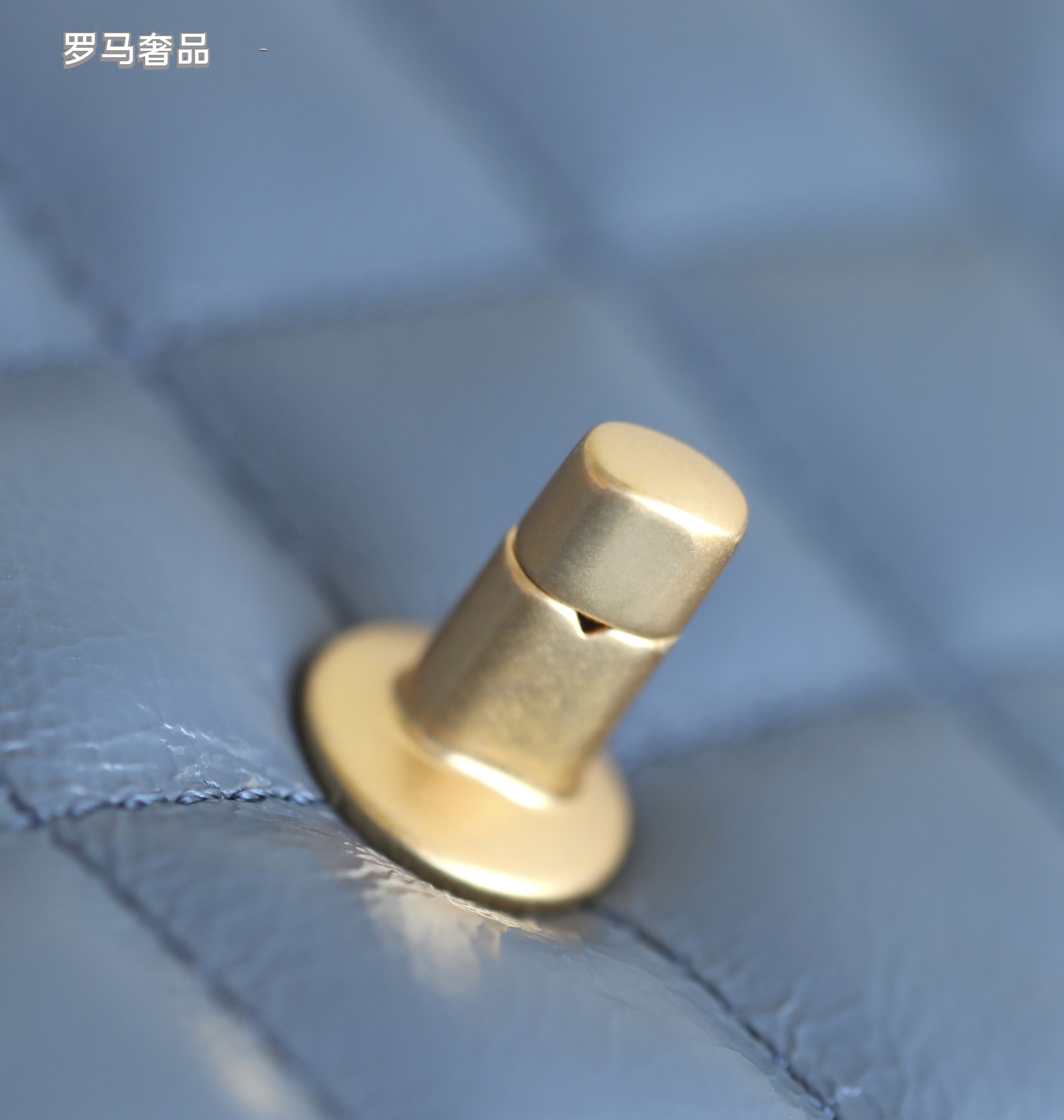 Chanel Quilted Leather Top Handle Flap Bag - Steel Blue with Gold Hardware
