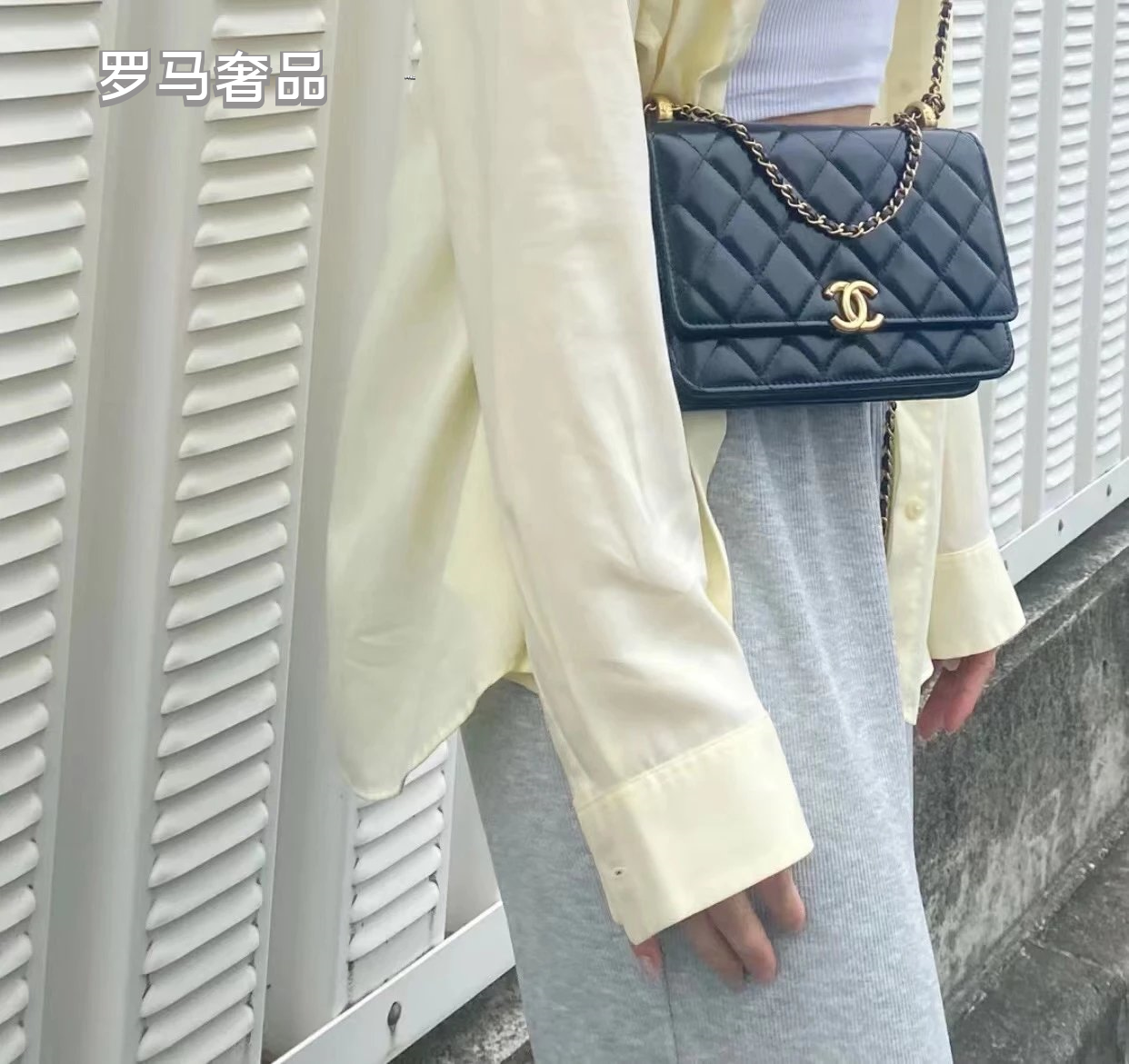 Classic Quilted Leather Flap Bag with Gold-Tone Chain and CC Logo