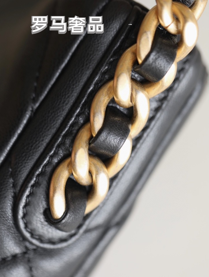 Chanel 19 Large Hobo Bag - Black Quilted Lambskin Leather with Gold-Tone Hardware