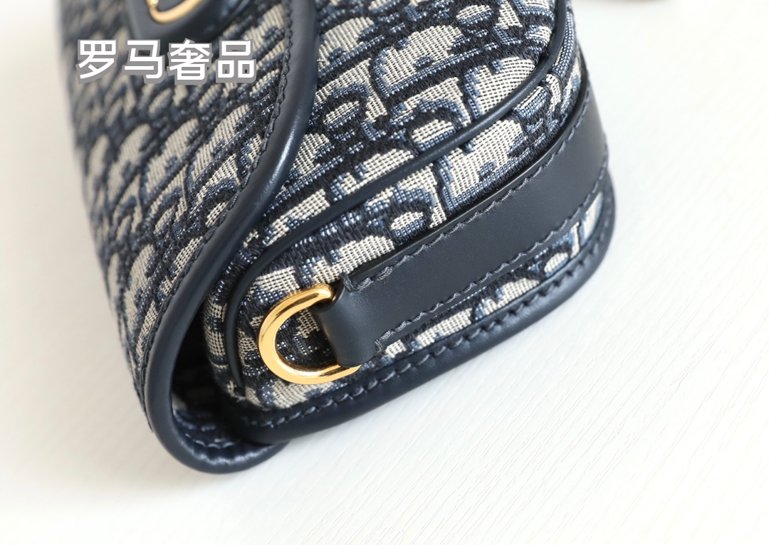Christian Dior Bobby Bag Blue Dior Oblique Jacquard Canvas Shoulder Bag