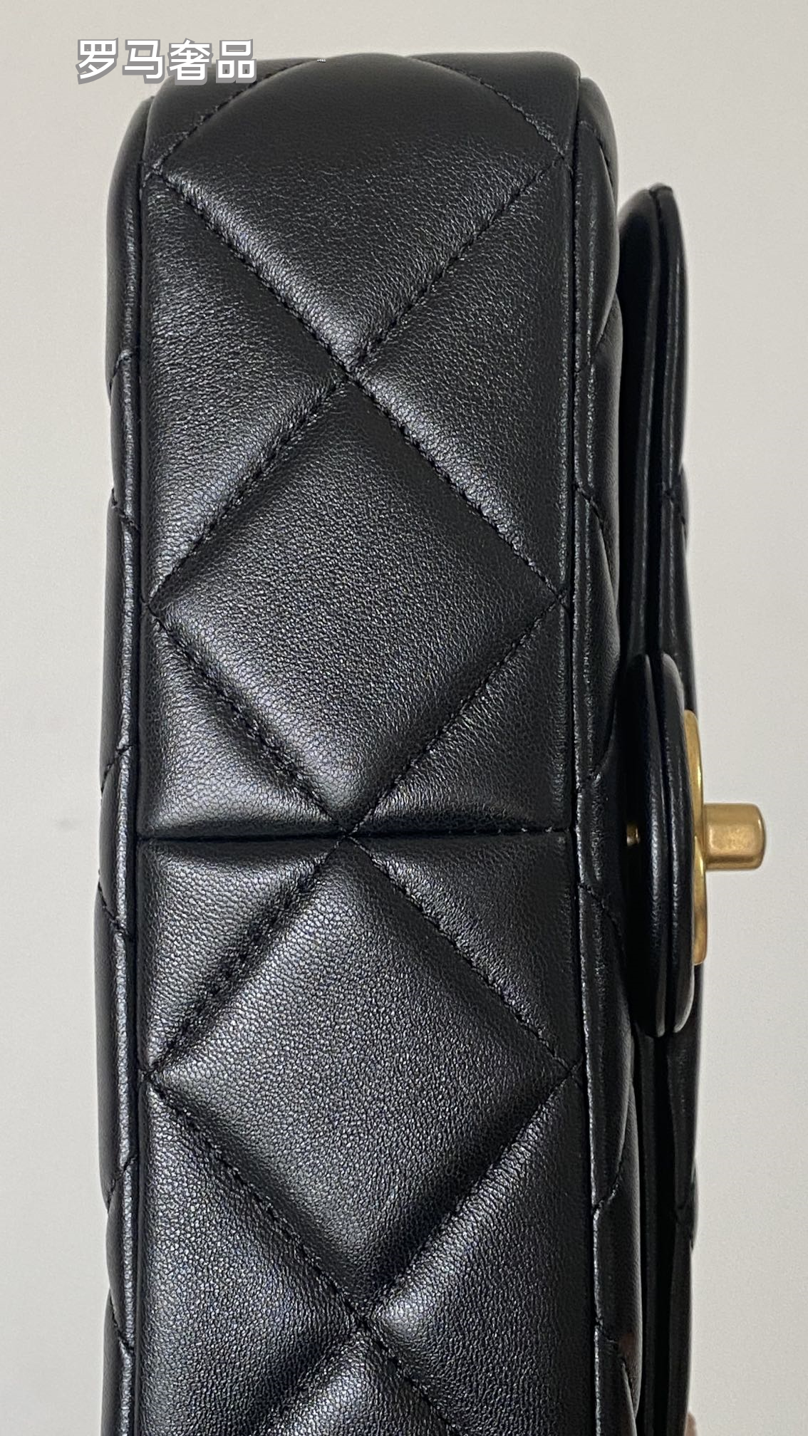 Chanel Quilted Lambskin Mini Flap Bag with Pearl Crush Chain - Black Gold Hardware
