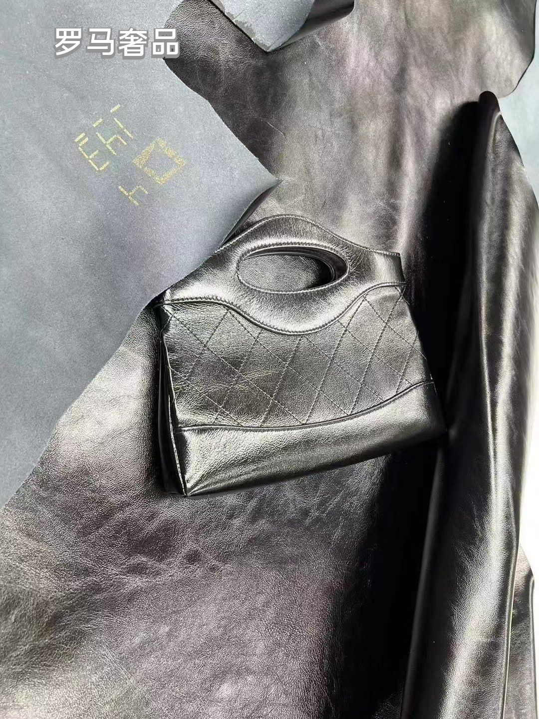 Chanel Black Leather Mini 31 Shopping Bag with Silver-Tone Chain