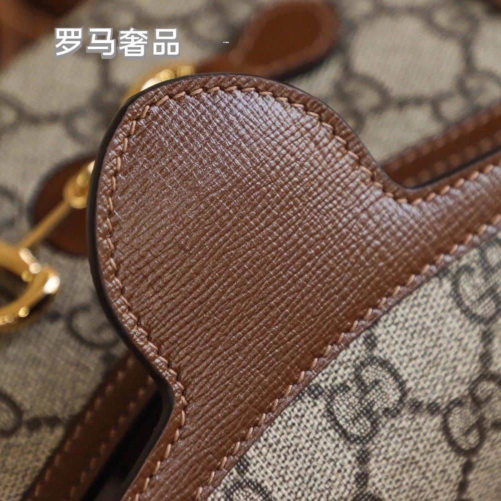 Gucci Classic Monogram Canvas Mini Crossbody Bag with Horsebit Hardware
