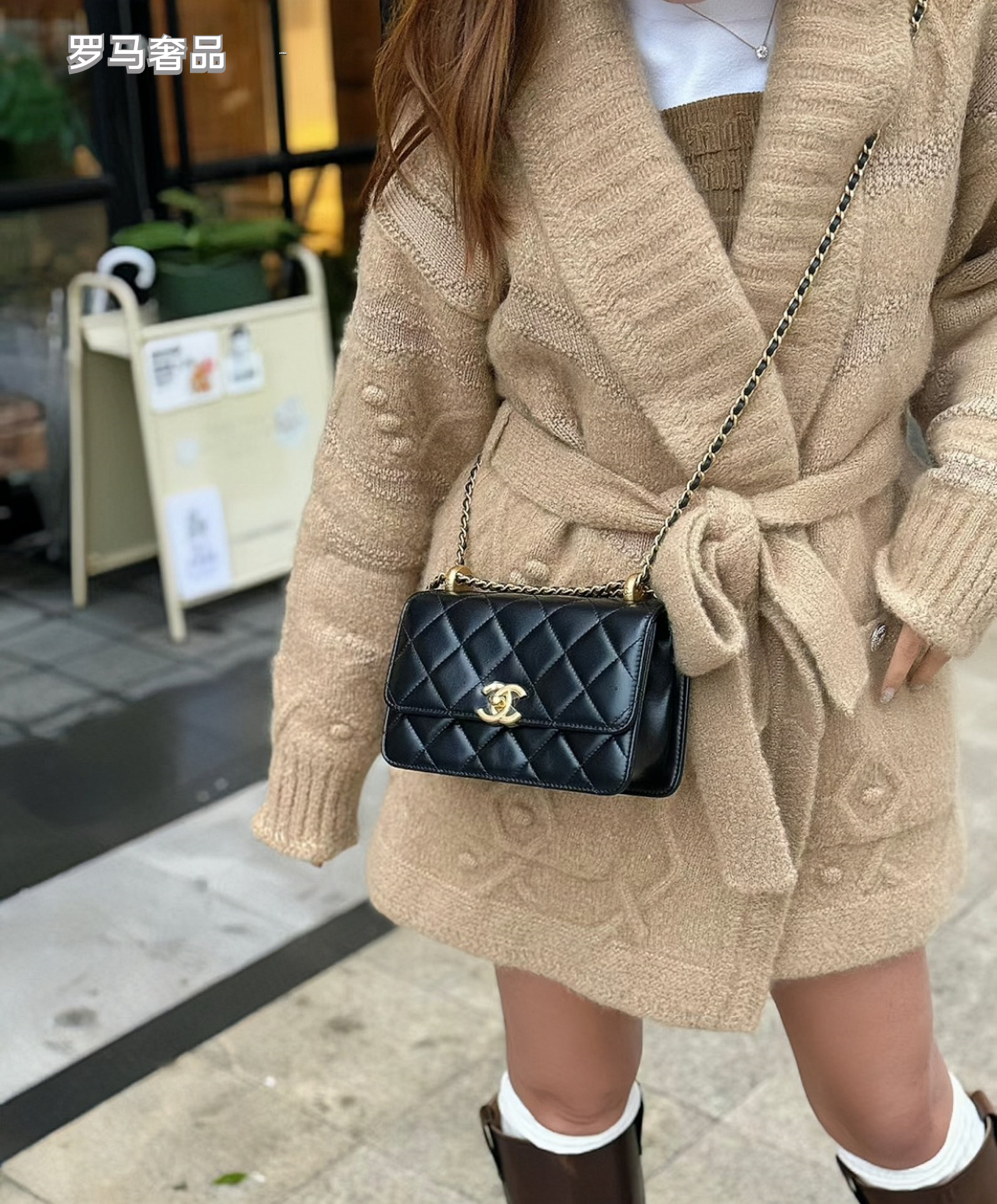 Chanel Black Quilted Lambskin Mini Flap Bag with Gold-Tone Hardware