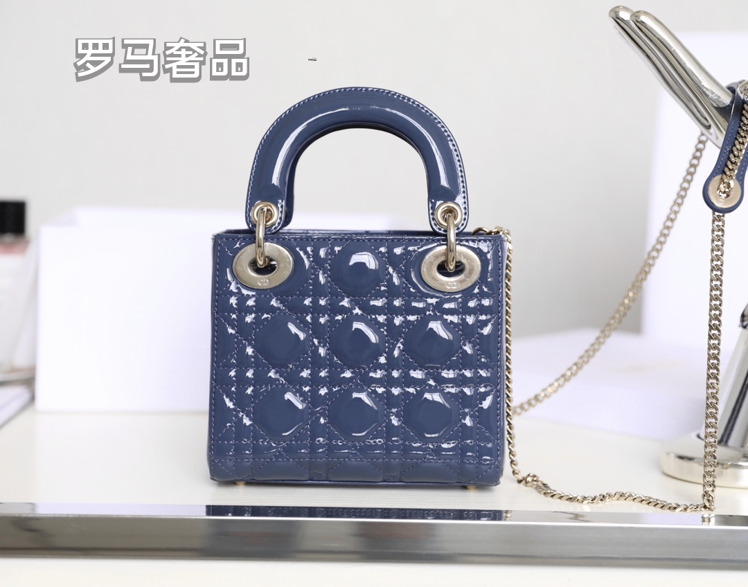 Mini Lady Dior Handbags - Quilted Cannage Leather Mini Bags in Blue and Pink