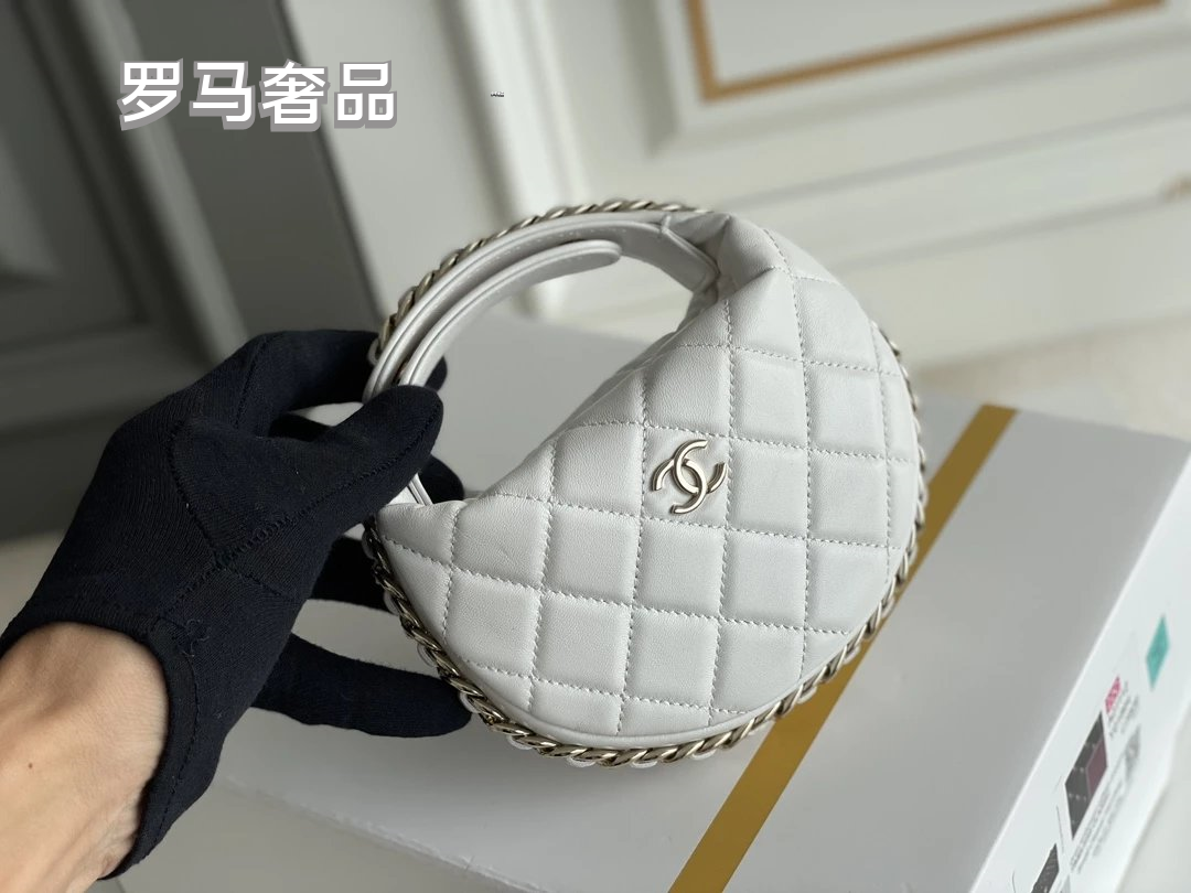 Chanel Quilted Lambskin Small Round Hobo Bag - Black with Gold-Tone Hardware