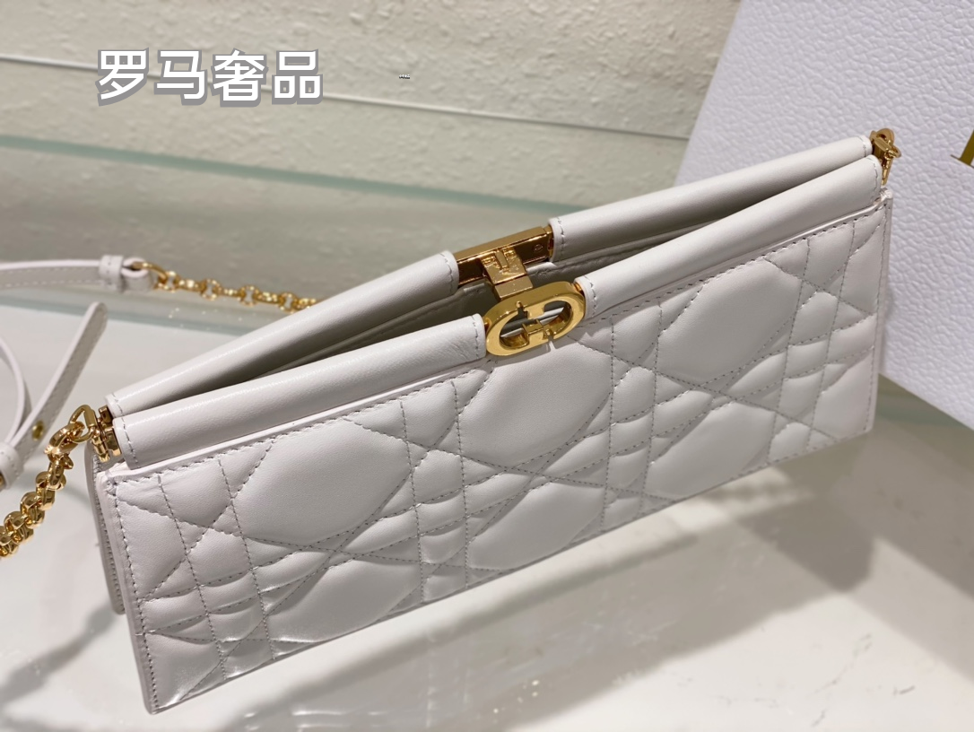 Dior Miss Dior Pouch Black Cannage Lambskin Gold-Finish Chain Bag