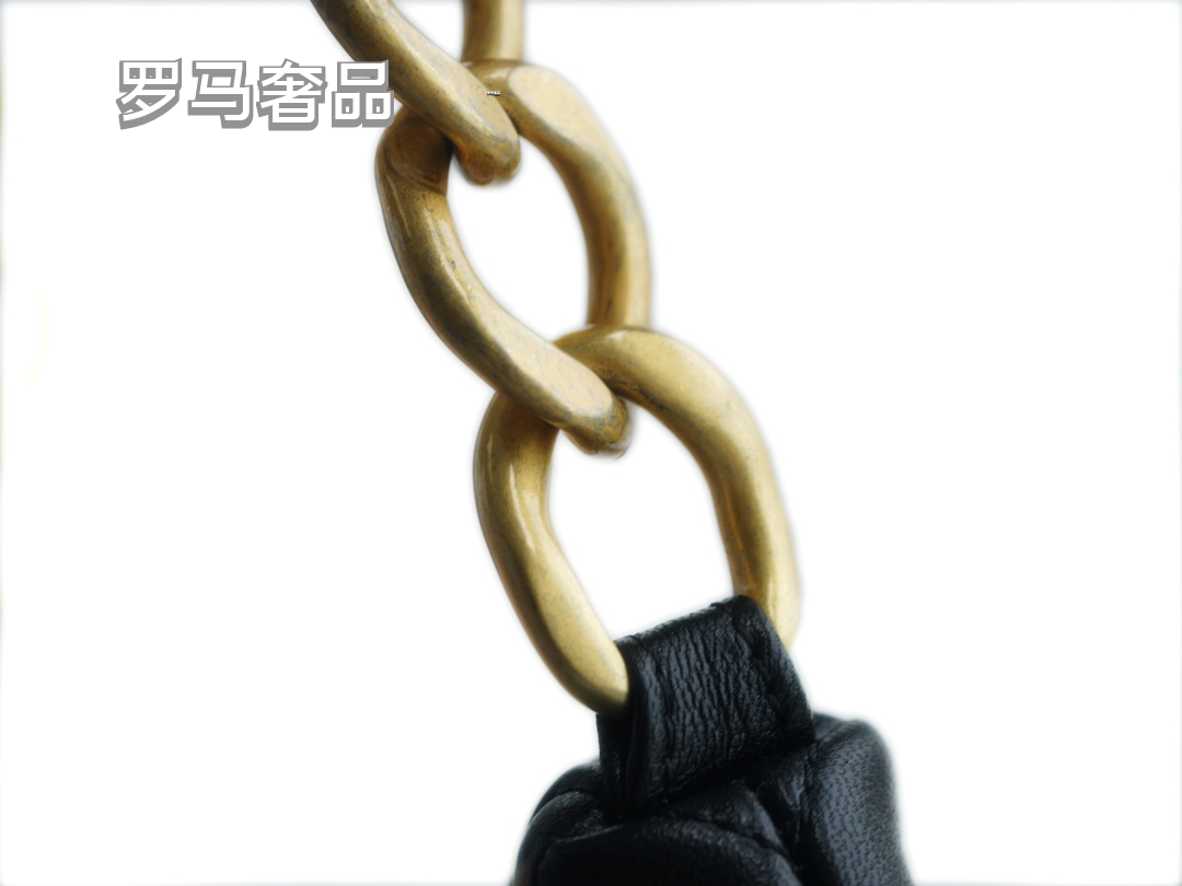 Chanel Quilted Black Leather Hobo Bag with Gold-Tone Chain Strap