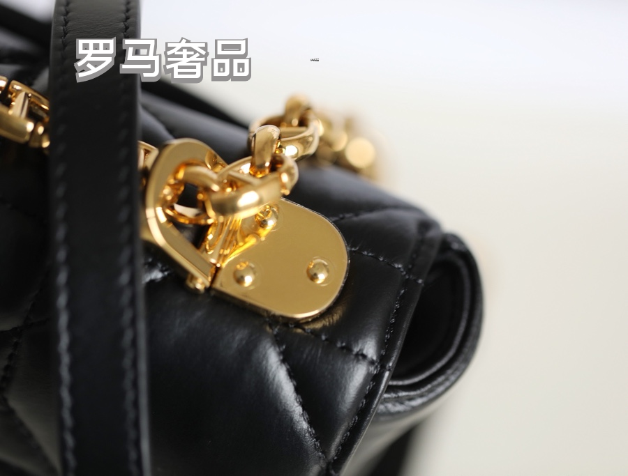 Christian Dior Caro Medium Bag Black Cannage Calfskin Gold Hardware