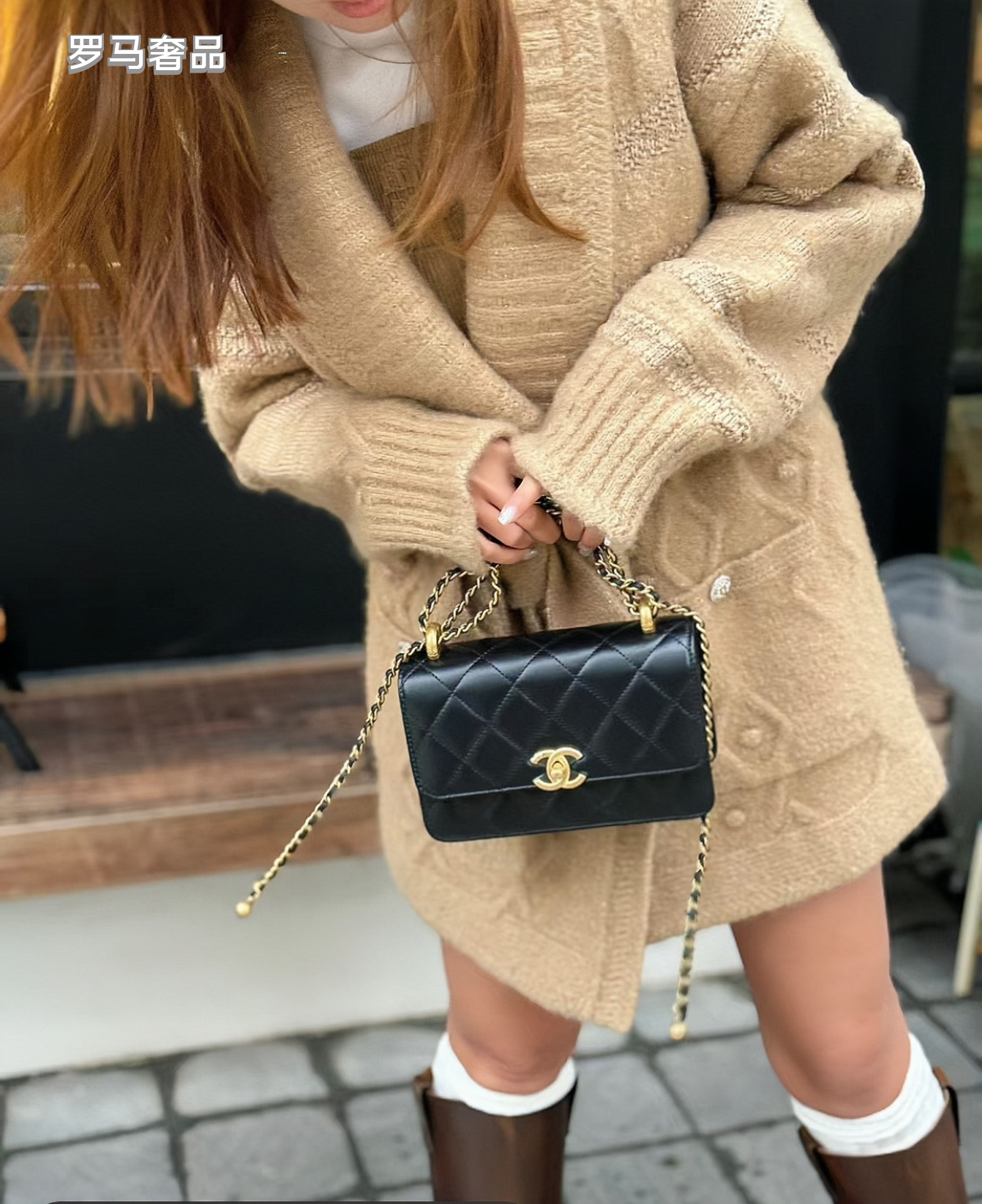 Chanel Black Quilted Lambskin Mini Flap Bag with Gold-Tone Hardware