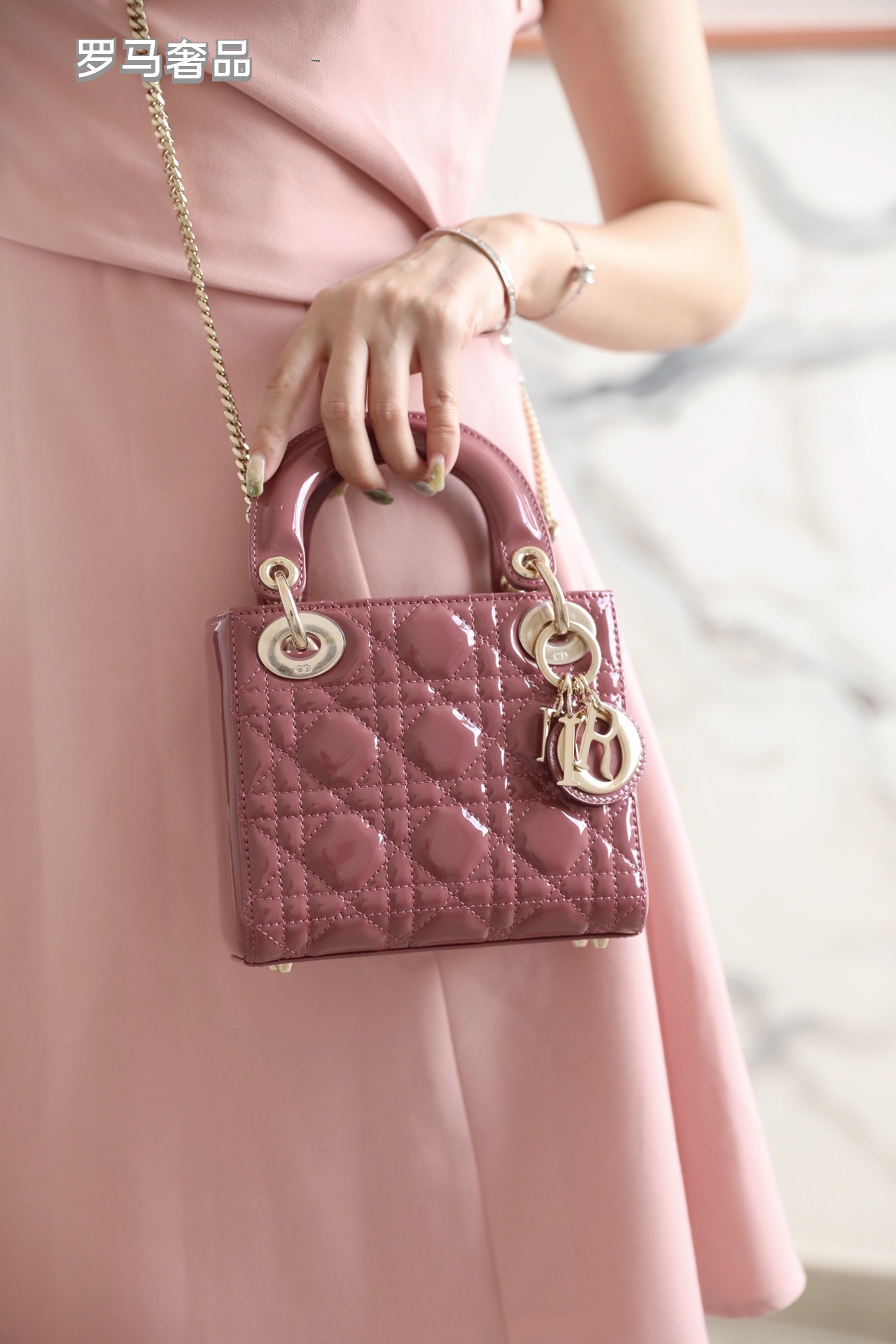 Mini Lady Dior Handbags - Quilted Cannage Leather Mini Bags in Blue and Pink