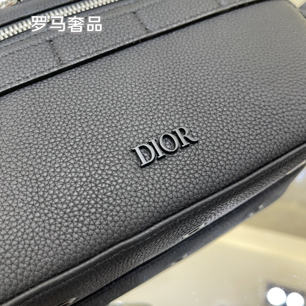 Dior Safari Messenger Bag Black Grained Calfskin Crossbody