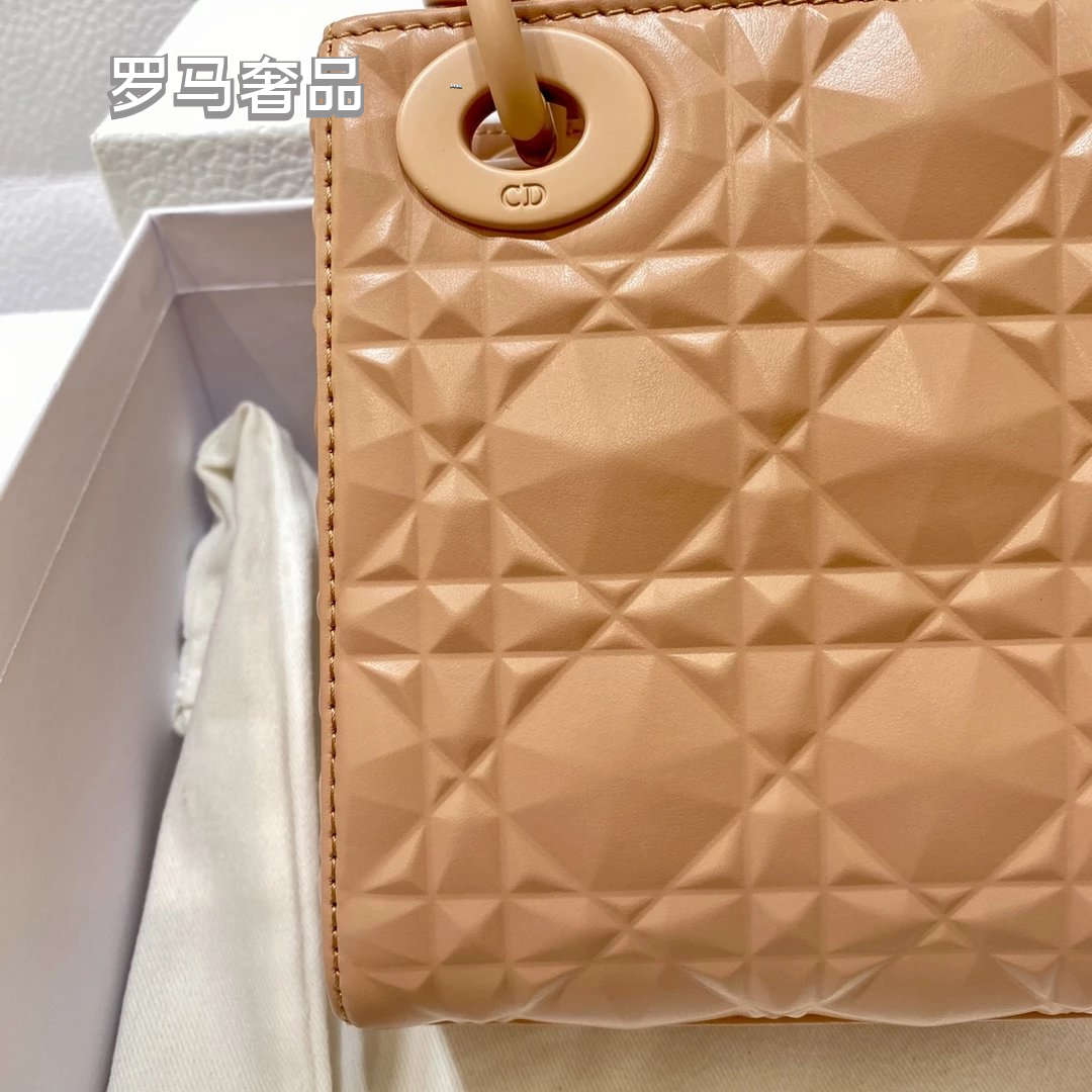 Christian Dior Micro Lady Dior Bag Beige Cannage Lambskin