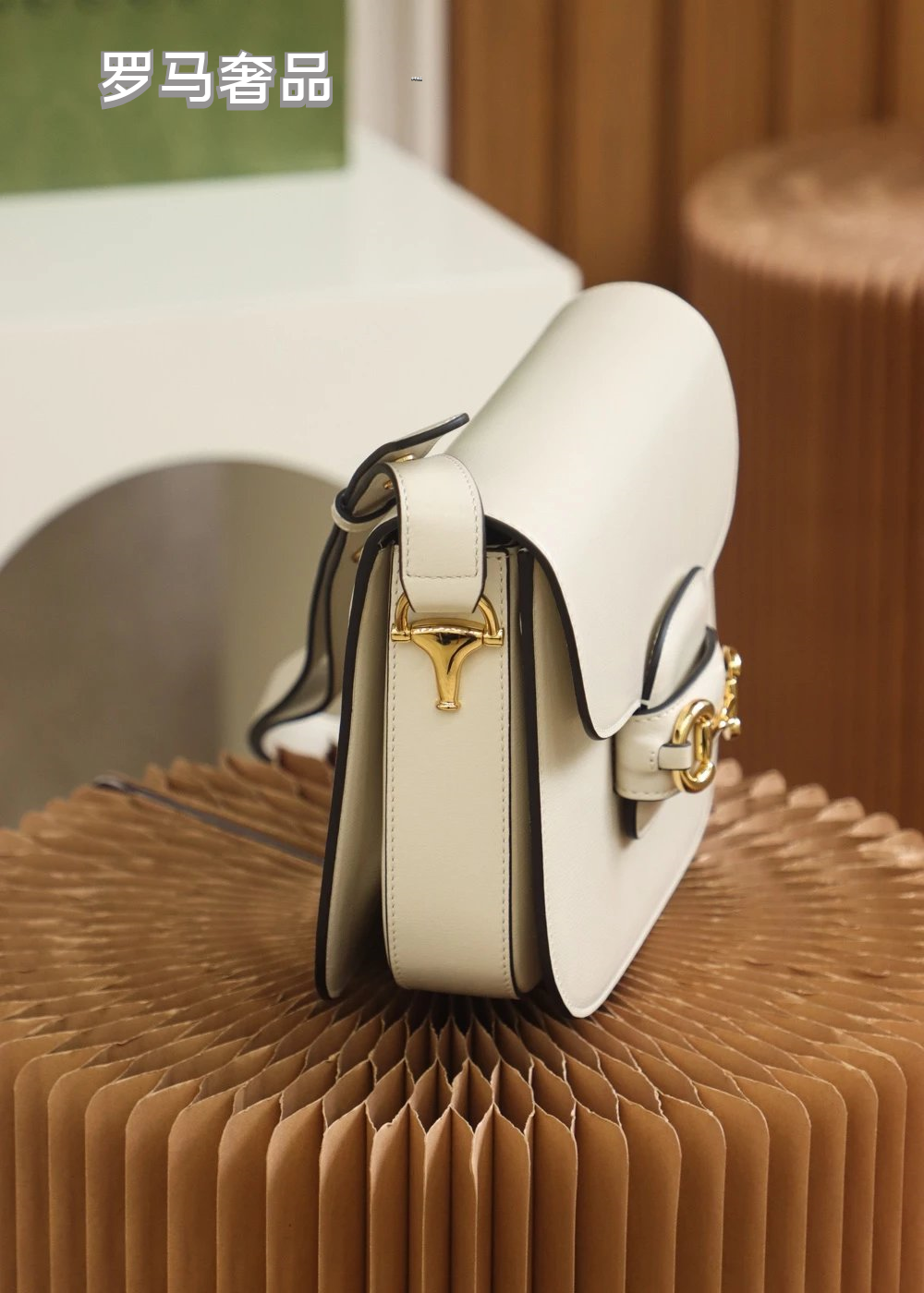 Gucci Luxury Horsebit Detail Flap Leather Crossbody Shoulder Bag