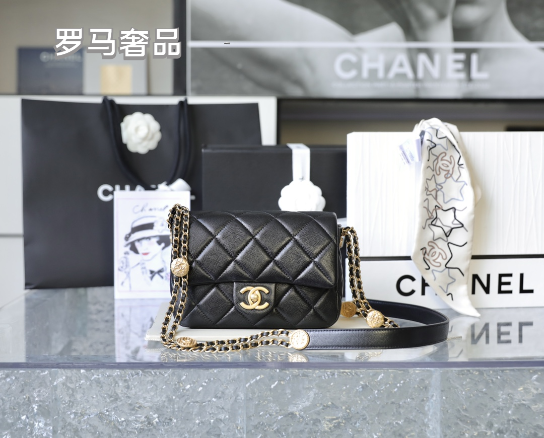 Chanel Quilted Lambskin Mini Flap Bag - Black with Gold-Tone Hardware