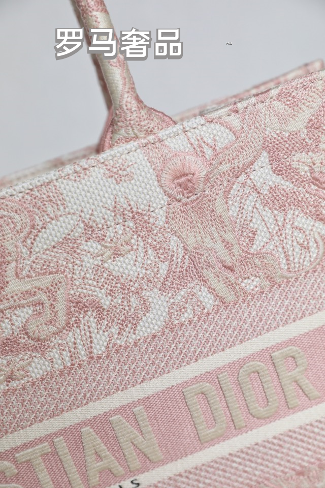 Christian Dior Pink Toile de Jouy Book Tote Bag
