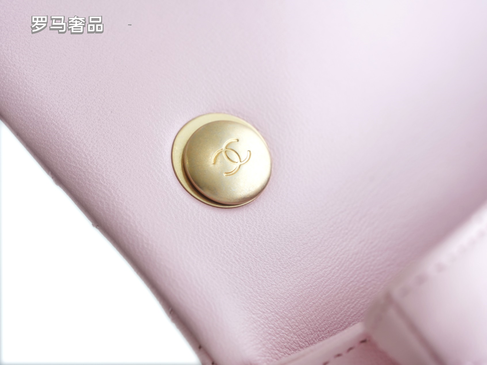 Pink Quilted Flap Bag with Gold-Tone Chain and Logo - Blue Tanzon