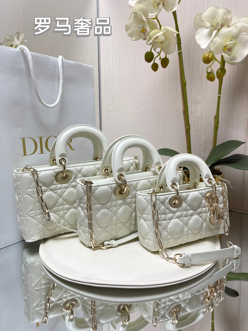 Christian Dior Lady D-Joy Bag - Black Cannage Lambskin with Gold-Finish Metal Charms