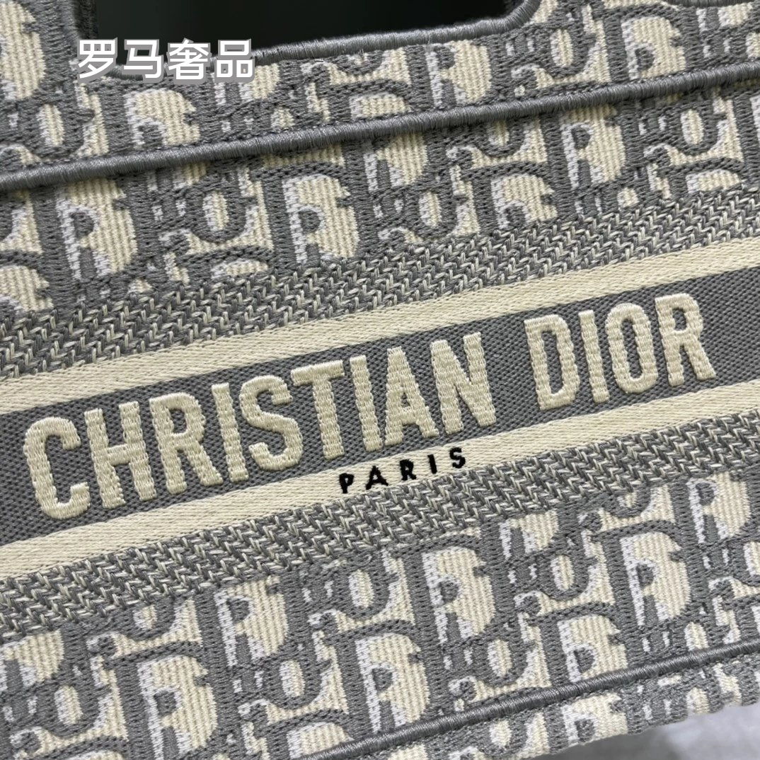Dior Vintage Blue Monogram Canvas Mini Tote Bag with Top Handle