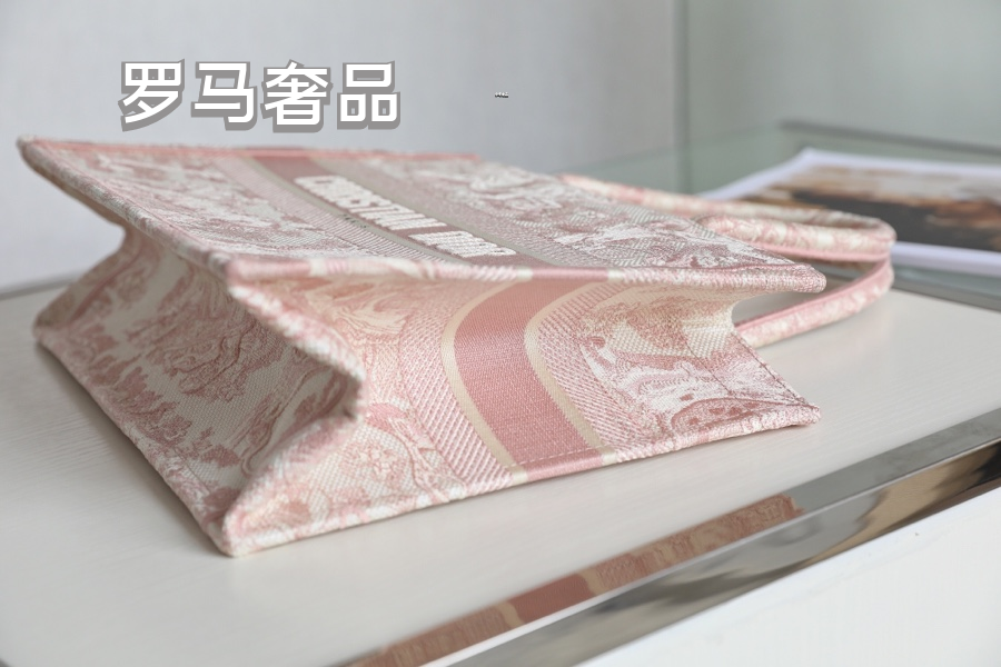 Christian Dior Pink Toile de Jouy Book Tote Bag
