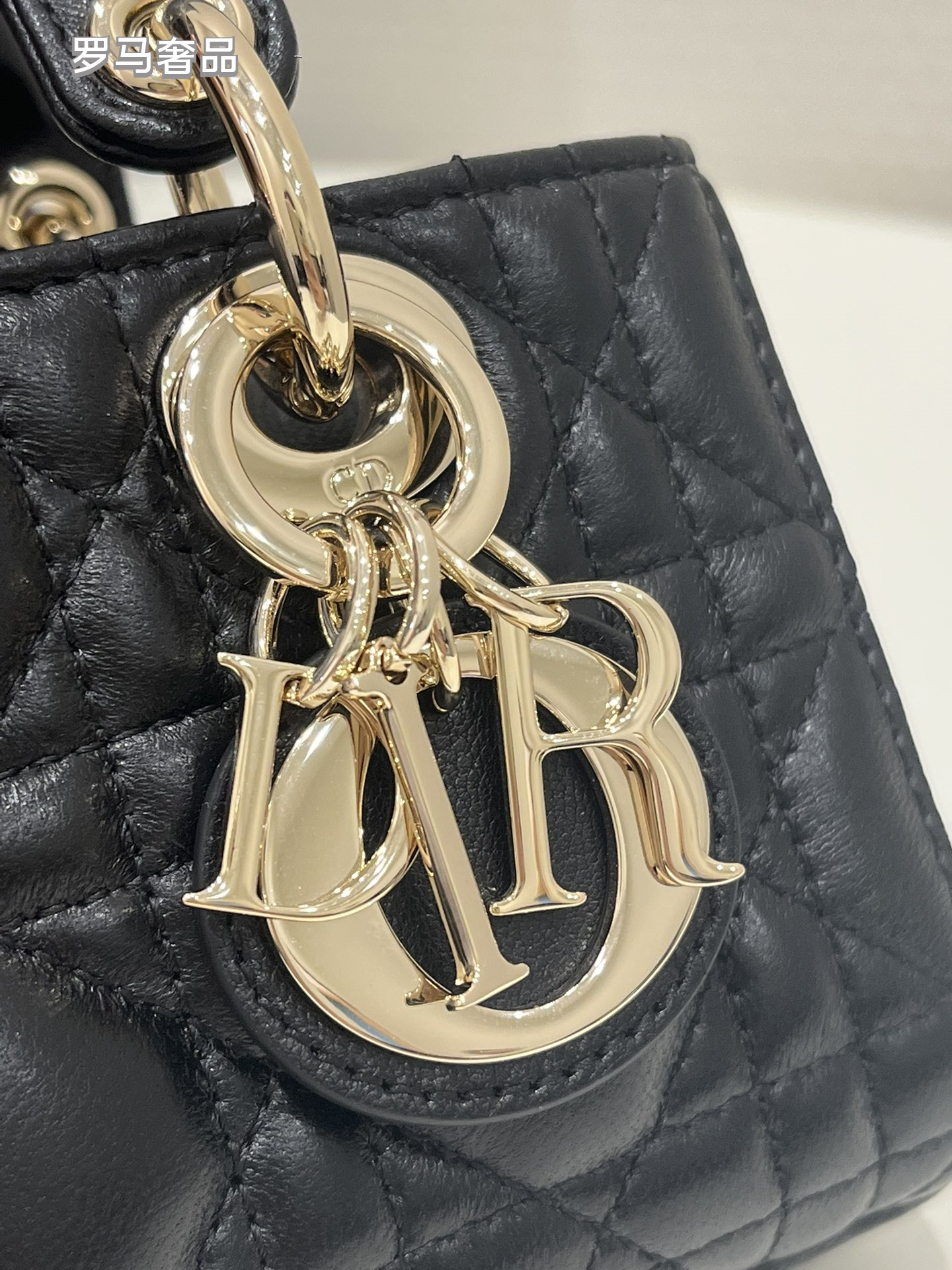 Lady D-Joy Bag - Off-White Cannage Lambskin with Gold-Finish Metal Charms