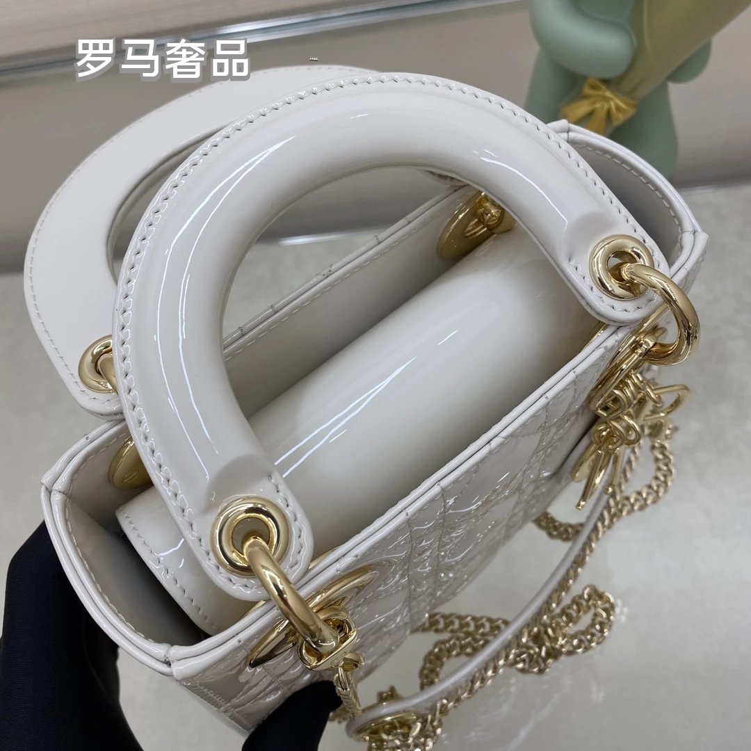 Lady Dior Mini Bag - Black Cannage Leather with Gold-Tone Hardware