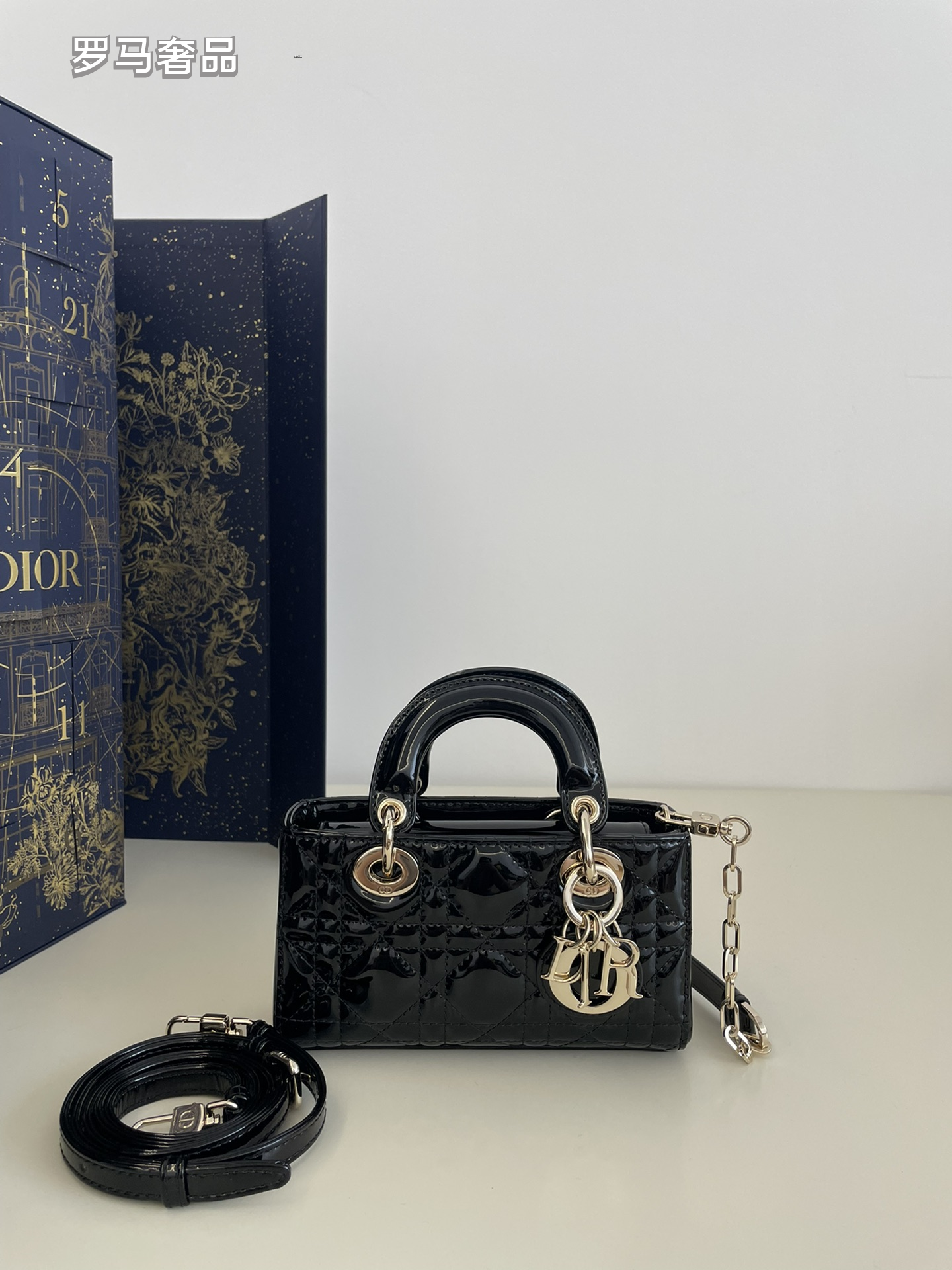 Lady Dior Joy Micro Bag - Cannage Lambskin & Patent Leather Handbags