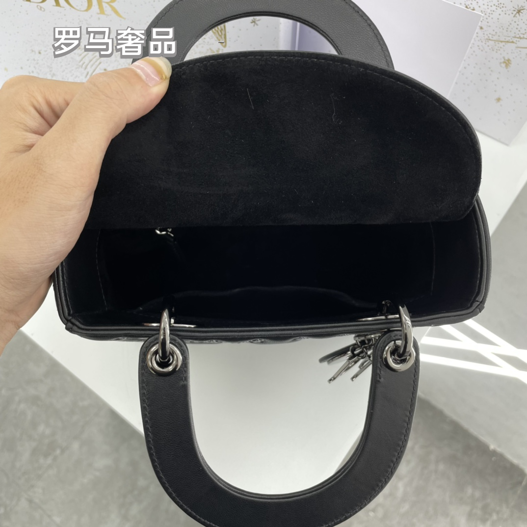 Lady Dior My ABCDior Bag White Cannage Lambskin with Gold-Finish Charms