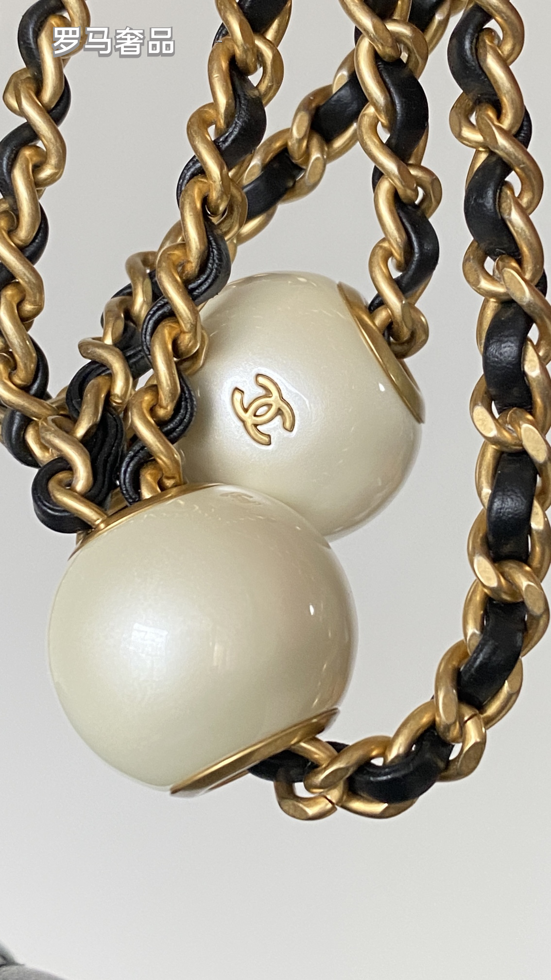 Chanel Quilted Lambskin Mini Flap Bag with Pearl Crush Chain - Black Gold Hardware