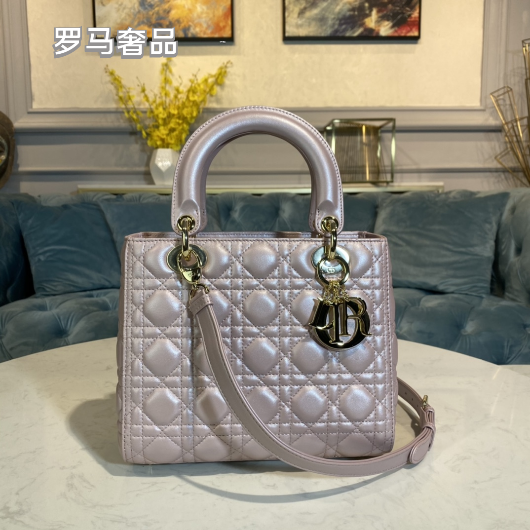 Medium Lady Dior Bag in Black Ultra-Matte Cannage Calfskin